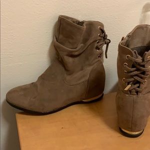 Light brown suede boots